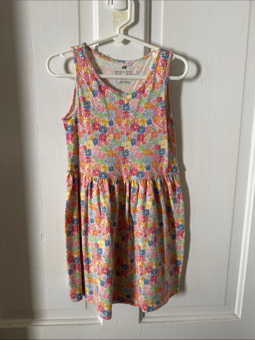 H&M Girls' Multicolor Daisy Tank Dress — Pink, Yellow, Blue, Green